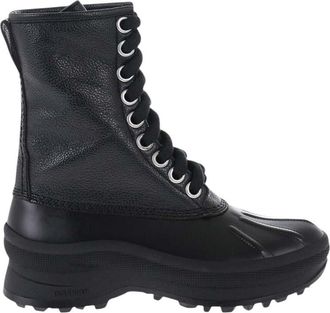 Jil Sander Black Lace Up Boots