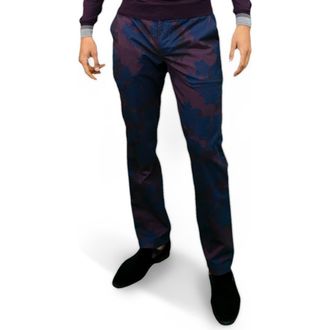 Lords of Harlech Charles Flat Front Chino Printed Pant in Salerno Floral Plum at Nordstrom, Size 36 X 32