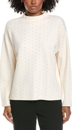 Jones New York Funnel Neck Rhinestone Sweater