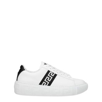 Versace White Leather Low Top Womens Sneakers