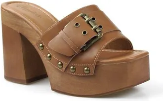Candie's Blooms Faux Leather Platform Slide Sandal in Tan at Nordstrom, Size 10