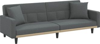 vidaXL Sof&aacute; Cama Con Cojines Tela Gris Oscuro Vidaxl