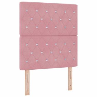 vidaXL Cama Box Spring Led Con Colch&oacute;n Rosa 80 X 200 Cm Terciopelo Vidaxl