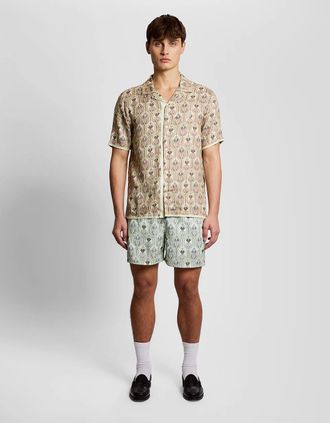 Lyle & Scott Lyle And Scott Mens Botanical Print Swim Shorts - White - Size: 33/32/32
