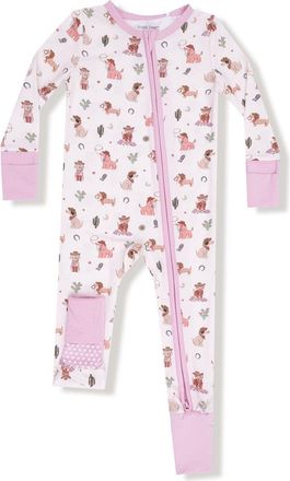 Angel Dear Cowgirl Dogs Convertible Romper in Light Pink/Cameo Pink at Nordstrom, Size 18-24M