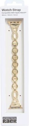 Nordstrom Rack Pav&eacute; Crystal Link Apple Watch Watchband in Clear- Gold at Nordstrom Rack