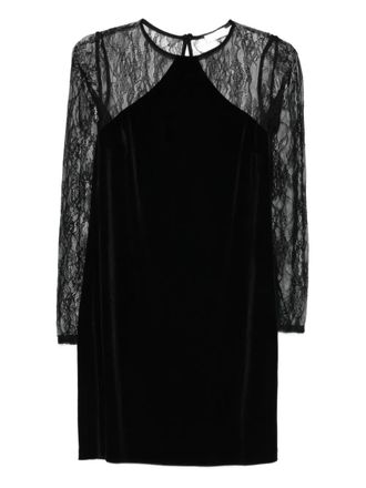 Liu Jo lace-panel mini dress - women - Polyester - 46 - Black