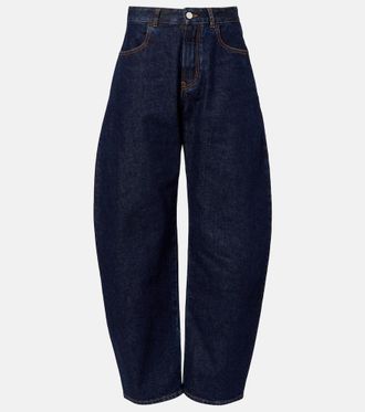 Alaia Mid-rise barrel-leg jeans