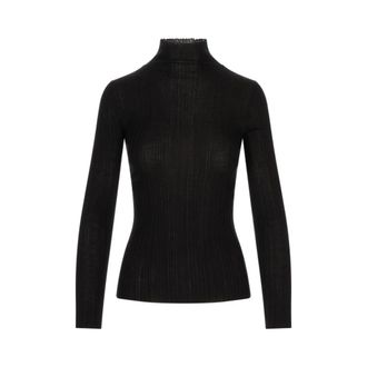 Agnona Dolcevita Manica Lunga - female - Agnona - Turtlenecks - Black - XS - Knitwear