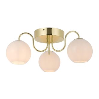 Nordlux Vintage Indoor Ceiling Light Brass Metal E14 Hand Blown Glass - Mains Powered, IP20 in Gold