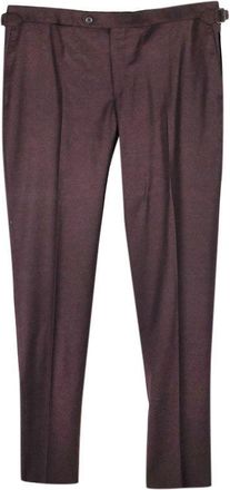 Thom Sweeney Burgundy Wool Tailored Trousers Size L