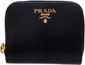 Prada Black Leather Coin Purse/Coin Case (Pre-Owned)