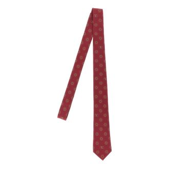 Valentino Garavani Accessoires, Heren, Rood, ONE Size, Gepatroneerde zijden stropdas