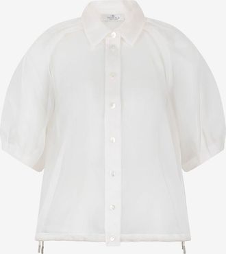 PANICALE Hemd mit 3/4-Puff&auml;rmeln aus Seide