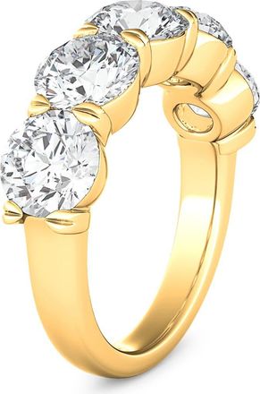 HauteCarat 5-Stone Lab Created Diamond Anniversary Ring in Yellow Gold at Nordstrom, Size 4.5