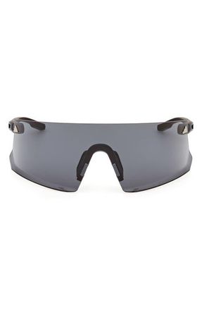 adidas 120mm Shield Sports Sunglasses in Matte Black /Smoke at Nordstrom