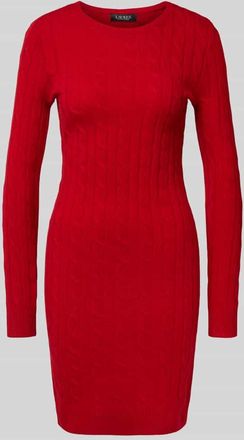 Lauren Ralph Lauren Knielanges Strickkleid aus Lammwolle-Kaschmir-Mix in Rot, Größe XS