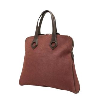 Herm&egrave;s Pre-owned Sac Ebou PM Canvas Leather Tote Bag - Dames - Pre-owned - Bruin - Maat: ONE Size Leer