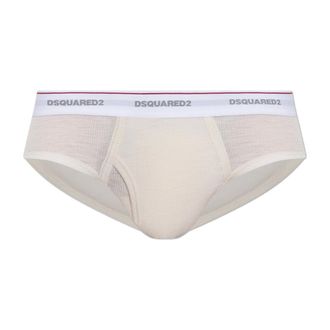Dsquared2 Ondergoed, Heren, Beige, M, Wol, Wool Briefs With Logo