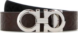 Ferragamo Brown Gancini Buckle Reversible Belt