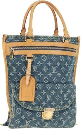 Louis Vuitton Pre-owned Vintage Monogram Denim Hand Bag - Dames - Vintage Handtas - Blauw - ONE Size - Denim - Vintage