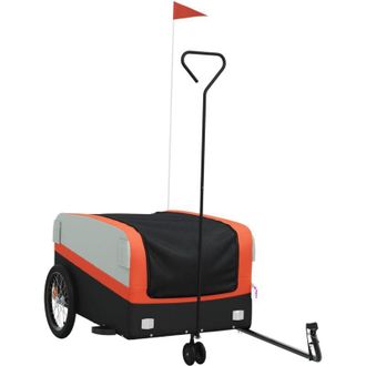 vidaXL Vidaxl - Remolque Para Bicicleta Hierro Negro Y Naranja 45 Kg