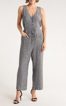 Matty M Linen Blend Jumpsuit in Black at Nordstrom Rack, Size X-Small