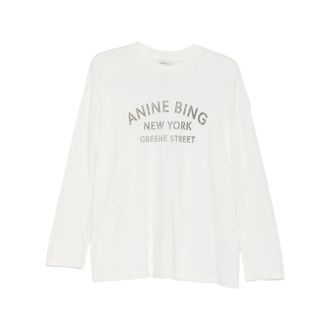 Anine Bing Crew Neck Sweatshirt - Dames - Sweatshirts - Wit - M - Denim - Hoodies & sweatvesten