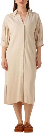 Ydence Ydence, Kleedjes, Dames, Beige, S, Beige Midi Jurk Sienna Charme