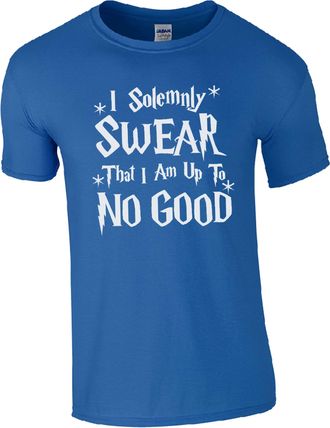 Generic I Solemnly Swear That I Am Up to No Good T-Shirt (Small, Royal Blue)