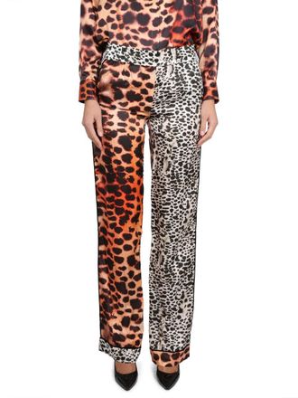 Roberto Cavalli Moray Eel Print Silk-Viscose Trousers - Pink