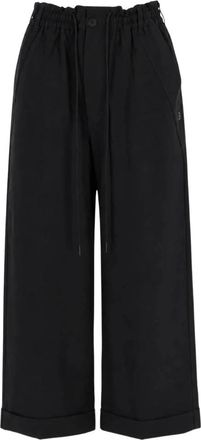 Yohji Yamamoto W SU Tprd PNT - Dames - Wijde Broeken - Zwart - XS - Polyester - Broeken
