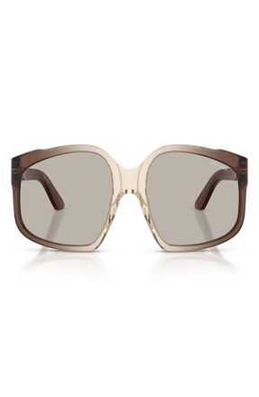 Miu Miu 59mm Polarized Irregular Sunglasses in Brown Gradient /Light Brown at Nordstrom