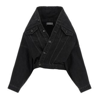 Balenciaga Wrap Jacket - Dames - Jassen - Zwart - Maat: XS Katoen