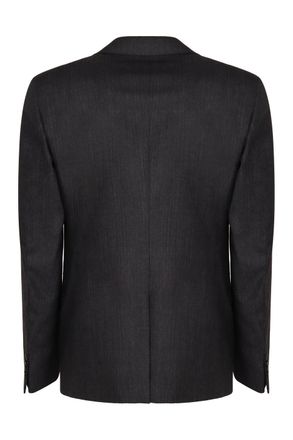 Prada Mens Single-Breasted Wool And Cashmere Coat Grey Suits