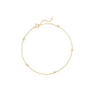 RS Pure by Ross-Simons Diamond Station Anklet in 14kt Yellow Gold