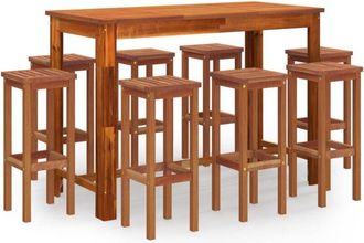 vidaXL vidaXL 9 Piece Garden Bar Set Solid Wood Acacia