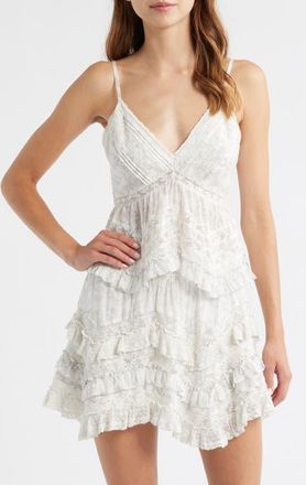 LoveShackFancy Faelith Lace Trim Camisole in Chantilly at Nordstrom, Size Xx-Small