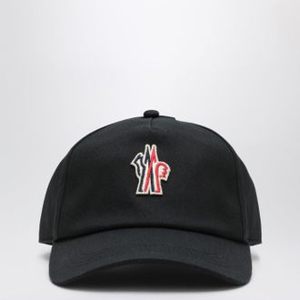 Moncler Cappello da baseball nero con patch logo