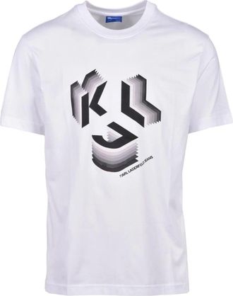 Karl Lagerfeld Tops, Heren, Wit, S, Katoen, Tshirt