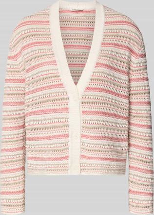 Tom Tailor Relaxed Fit Strickjacke aus reiner Baumwolle in Koralle, Gr&ouml;&szlig;e XXXL