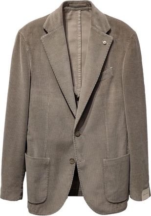 L.B.M. 1911 Fijne Corduroy Blazer - Heren - Blazers - Beige - M - Leer - Jassen