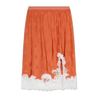 Lacoste Midi Skirts, female, Orange, Size: L Runway Landscape Embroidery Tulle Skirt