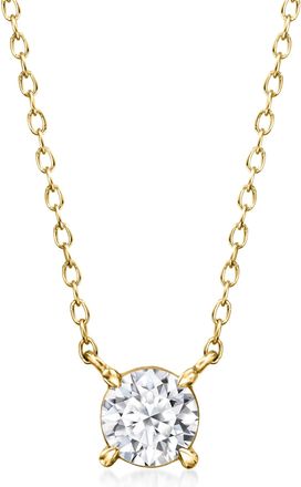 Ross-Simons Lab-Grown Diamond Solitaire Necklace in 18kt Gold Over Sterling