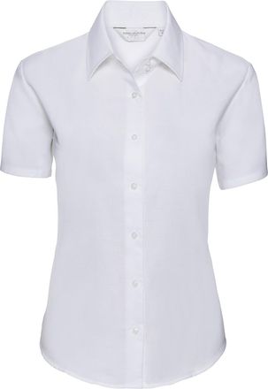 Russell Athletic Russell Collection Dames/Dames Oxford Getailleerde Overhemd Met Korte Mouwen (Wit)