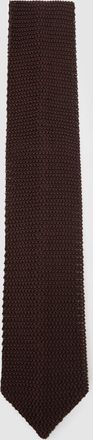 Reiss Dark Brown Silk Knitted Tie