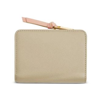 Marc Jacobs Accessoires, Dames, Beige, ONE Size, Leer, Saffiano Leather Zip Pouch