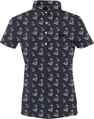 SwingJuice Womens Golf Press Polo Shirt In Black