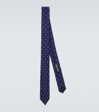 Tom Ford Corbata de sarga de seda con lunares