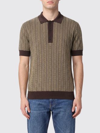Ferragamo Polo in maglia a righe in misto lana e viscosa slim fit